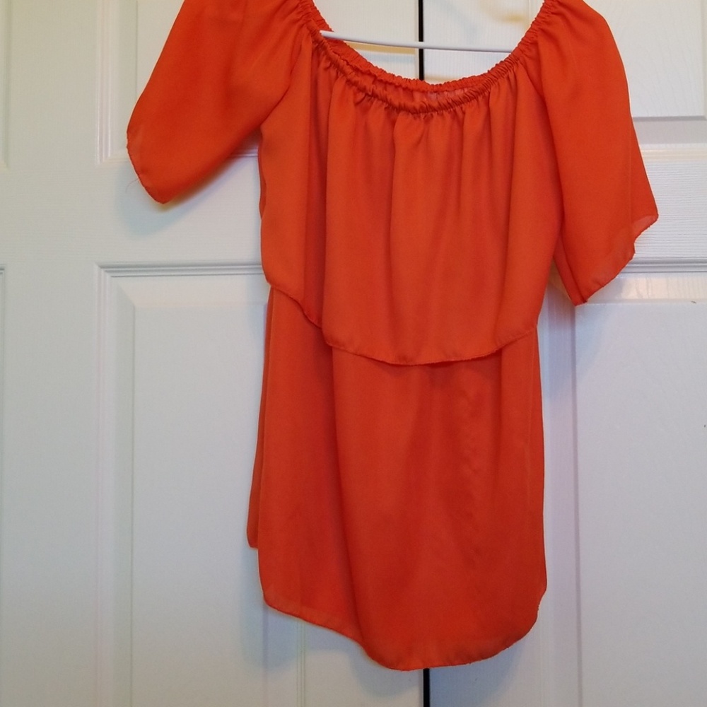 Burnt Orange Cold-Shoulder Top
